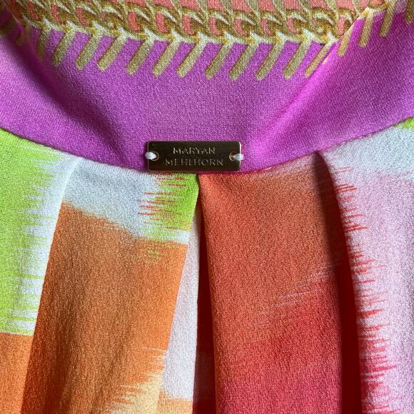 Maryan Mehlhorn Abstract Print Mini Dress Luxury Resortwear Size Large - Picture 4 of 8